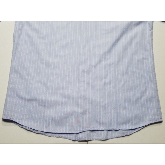 Twice Western Button Up Long Sleeve Blue Striped Embroidered Shirt Men's Large - Picture 13 of 13